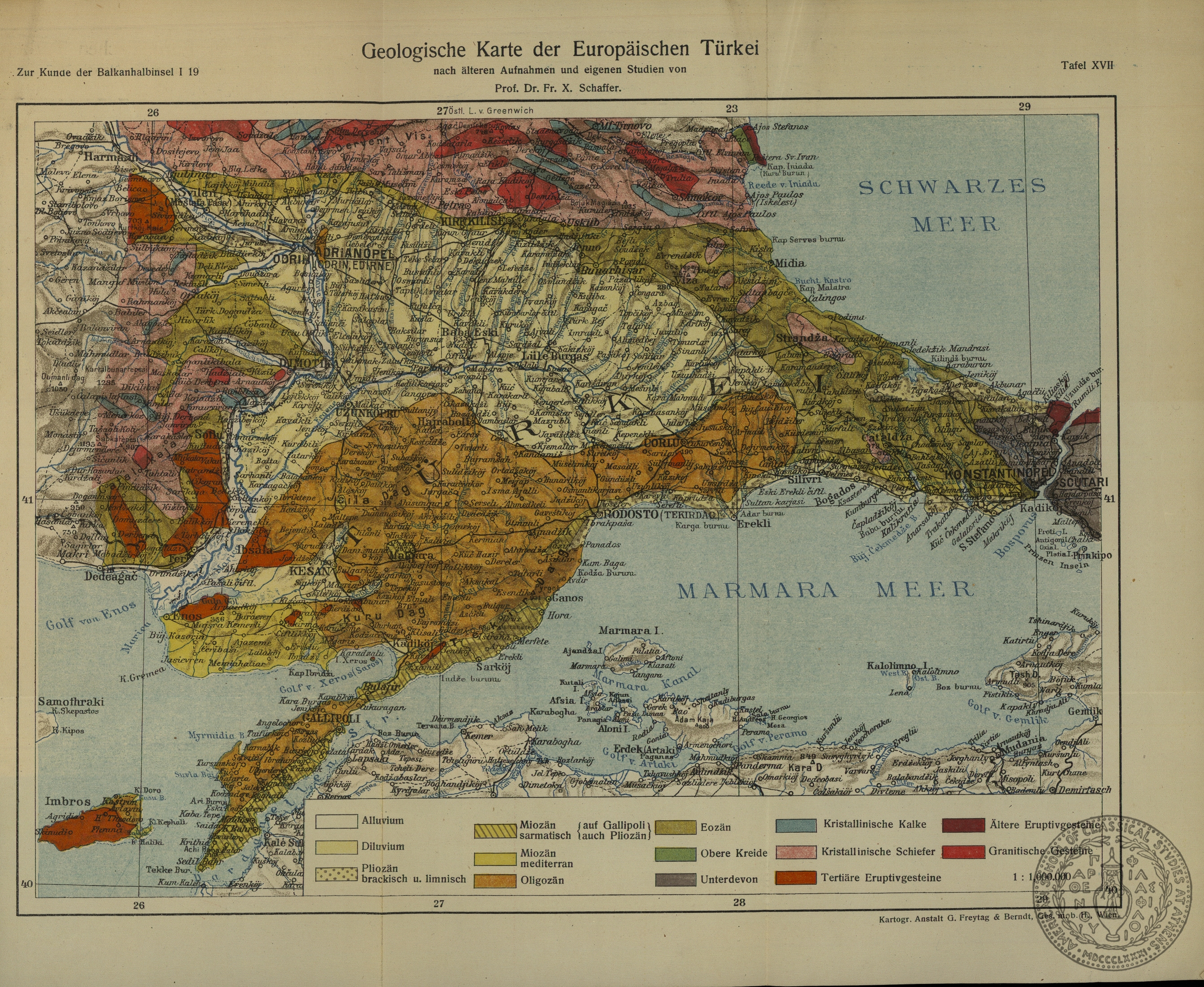Geologische Karte der Europaeischen Turkey…